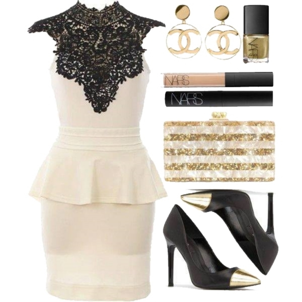 NEW PICS ADDED!!! RICKETY RACK Lace High Neck Peplum Bodycon Dress
